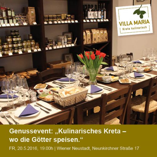 Genussevent: „Kulinarisches Kreta – wo die Götter speisen.“