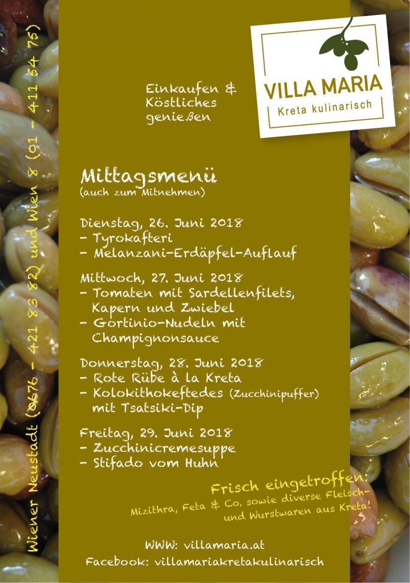 In der Schulschlusswoche am Villa Maria – Mittagstisch…
