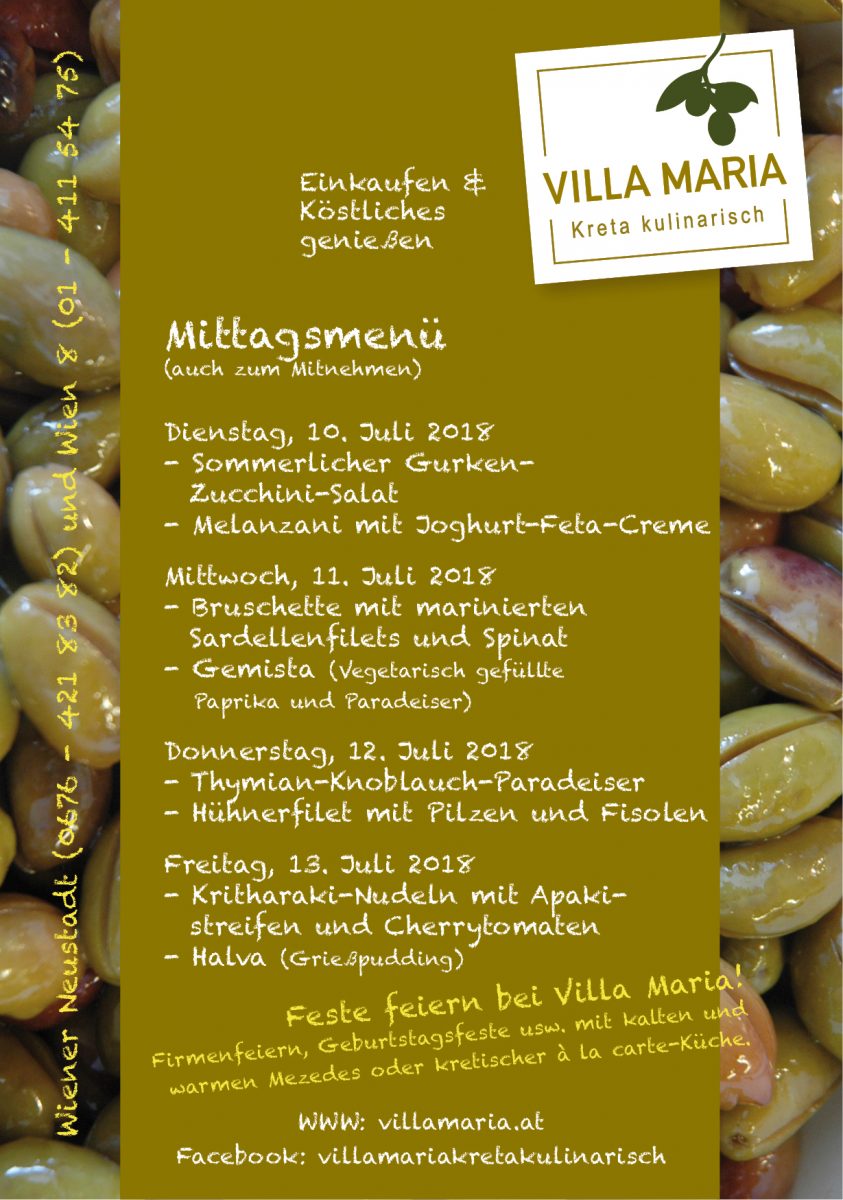 Diese Woche bei Villa Maria am Mittagstisch…