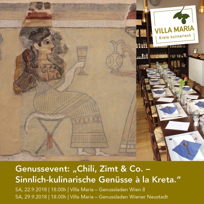 Genussevent: „Chili, Zimt & Co. – Sinnlich-kulinarische Genüsse à la Kreta.“