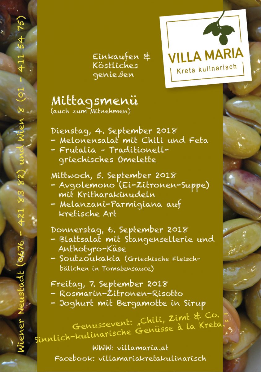 Mittagsgenuss zum Schulbeginn bei Villa Maria