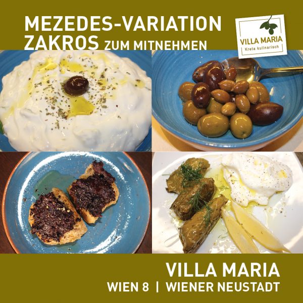 NEU! – Die Villa Maria | Mezedes-Variation „Zakros“ zum Mitnehmen und Genießen.