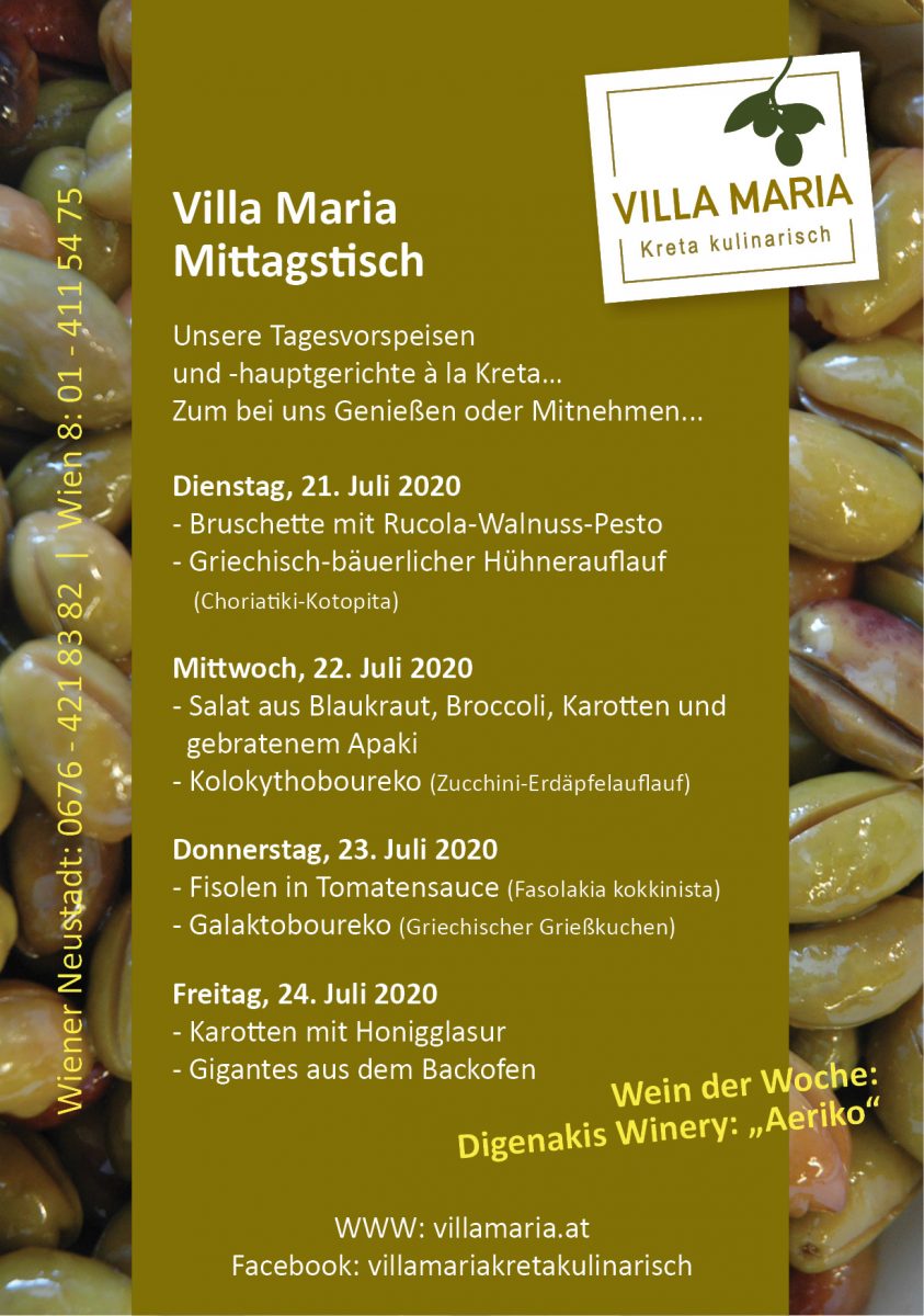 Mittagsgenuss à la Kreta bei Villa Maria