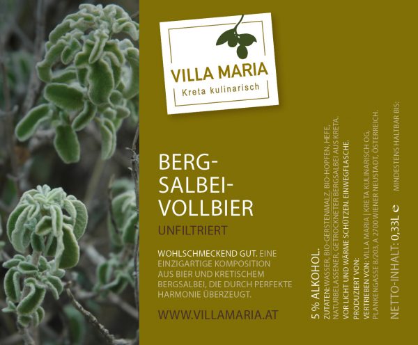 NEU: Bergsalbei-Vollbier – die neue Bierkreation bei Villa Maria | Kreta kulinarisch!