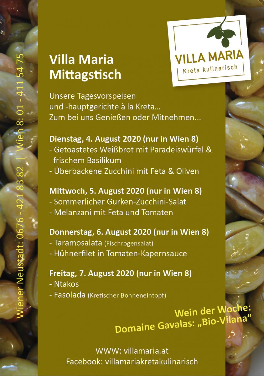 Bei Villa Maria | Kreta kulinarisch in Wien 8 am Mittagstisch…