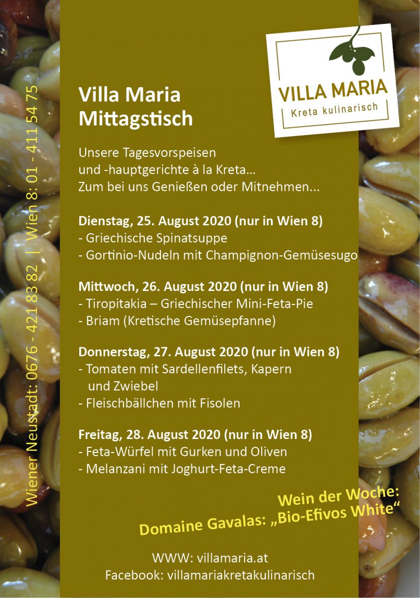 Der Villa Maria – Mittagsgenuss in Wien 8 für die diese Woche…