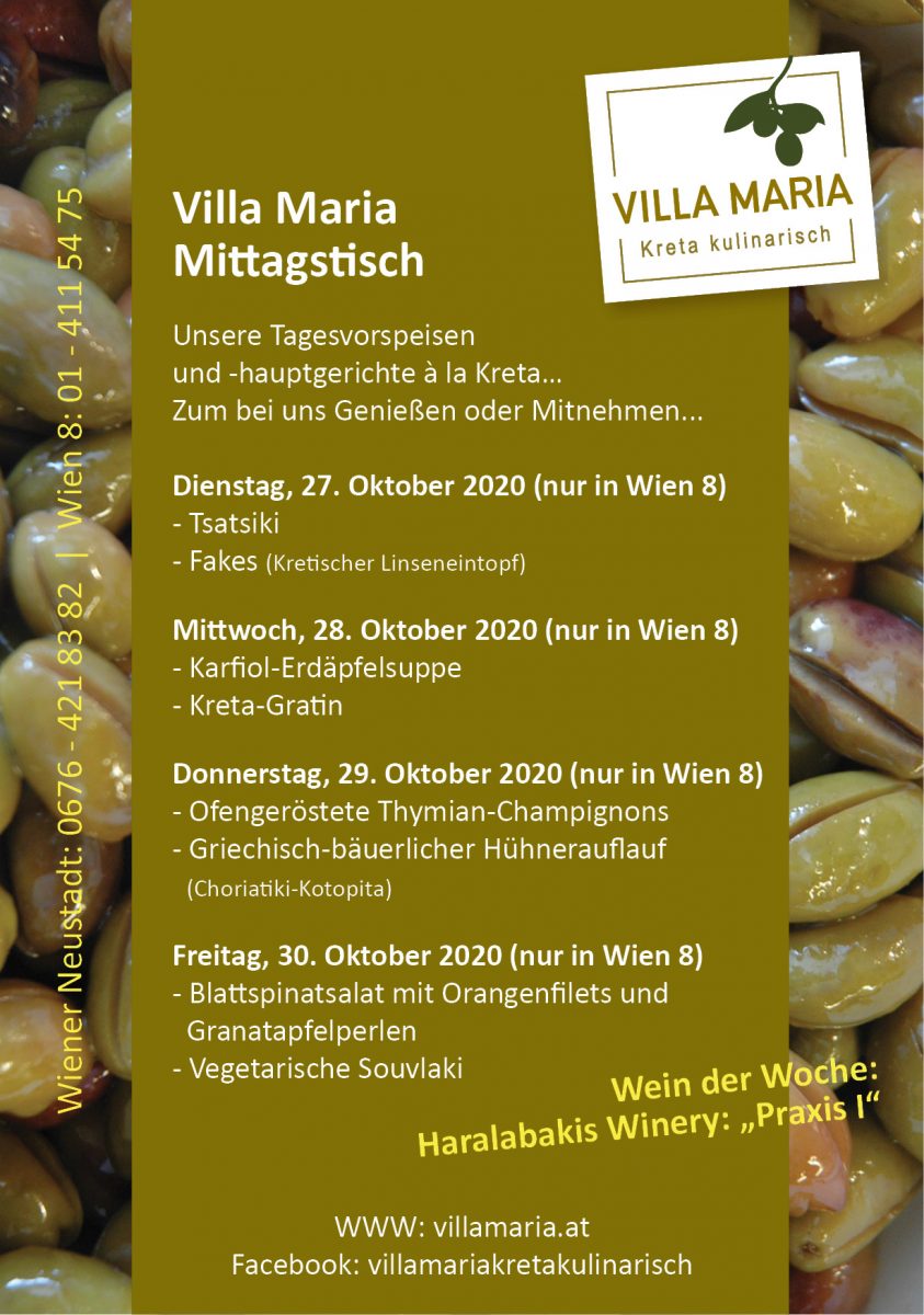 Zu Mittag bei Villa Maria | Kreta kulinarisch (Diese Woche nur in Wien 8.)…