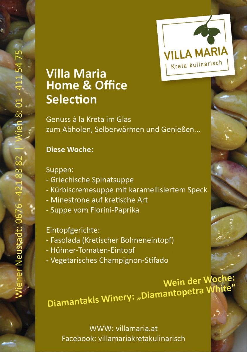 Villa Maria | Kreta kulinarisch: Suppen- und Eintopfangebot während des neuerlichen Lockdowns…