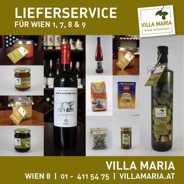 NEU: Zuhause Lust auf Spezialitäten à la Kreta? Villa Maria | Lieferservice für Wien 1, 7, 8 und 9!