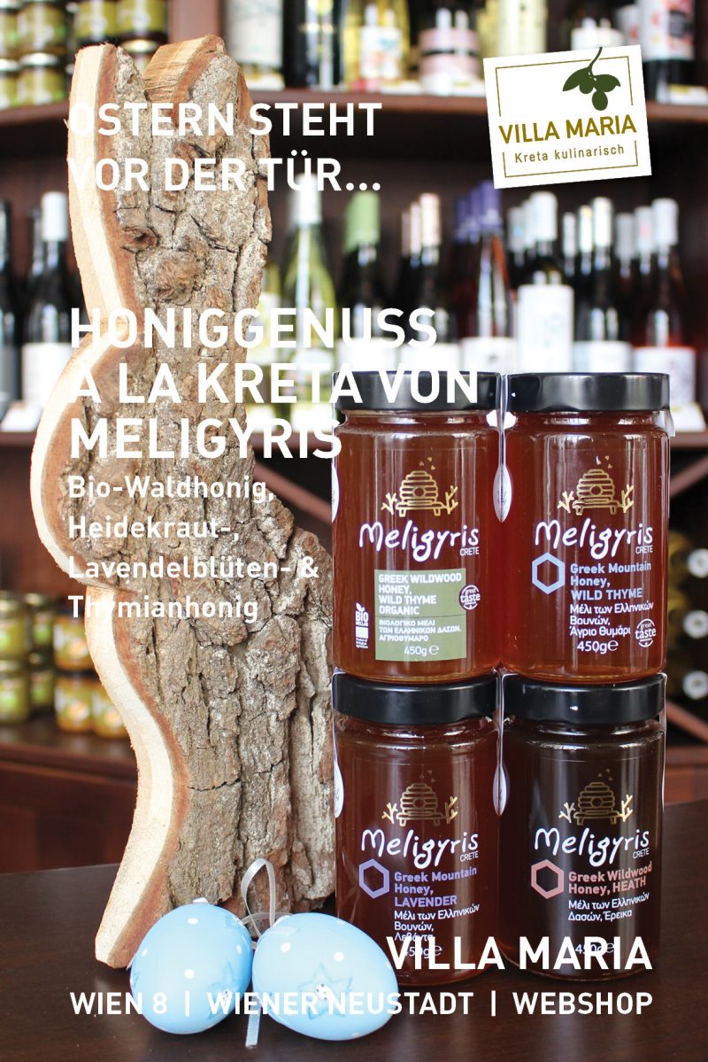 Ostern steht vor der Tür…  Honiggenuss á la Kreta von Meligyris: Bio-Waldhonig, Heidekraut-, Lavendelblüten- & Thymianhonig