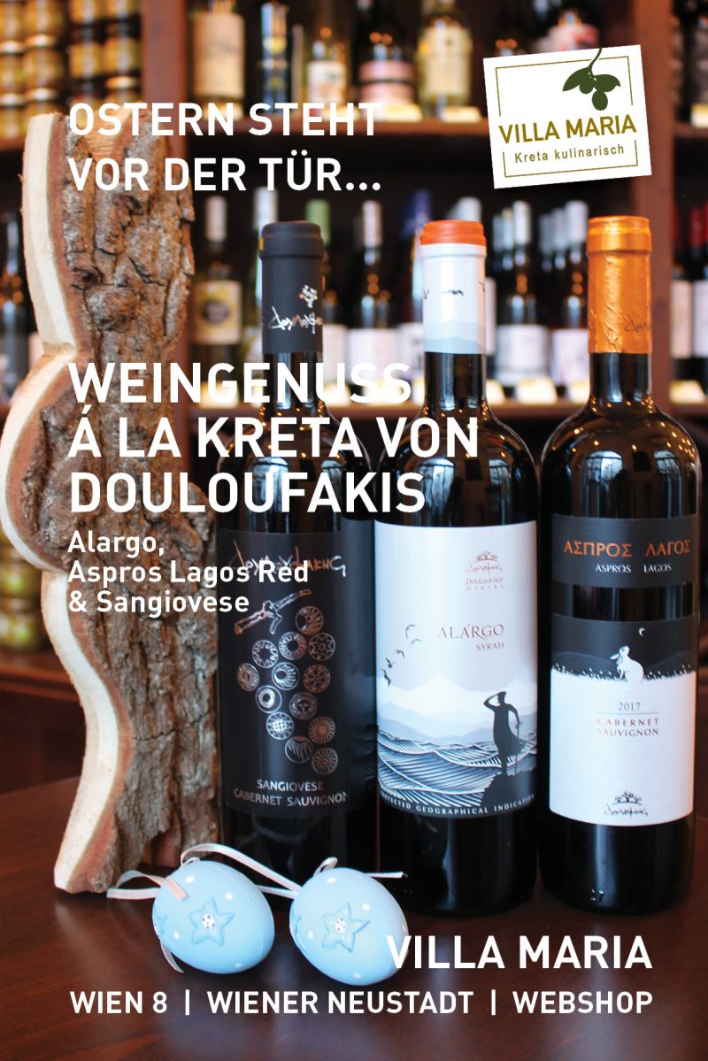Ostern steht vor der Tür…  Weingenuss á la Kreta von Douloufakis: Alargo, Aspros Lagos Red & Sangiovese