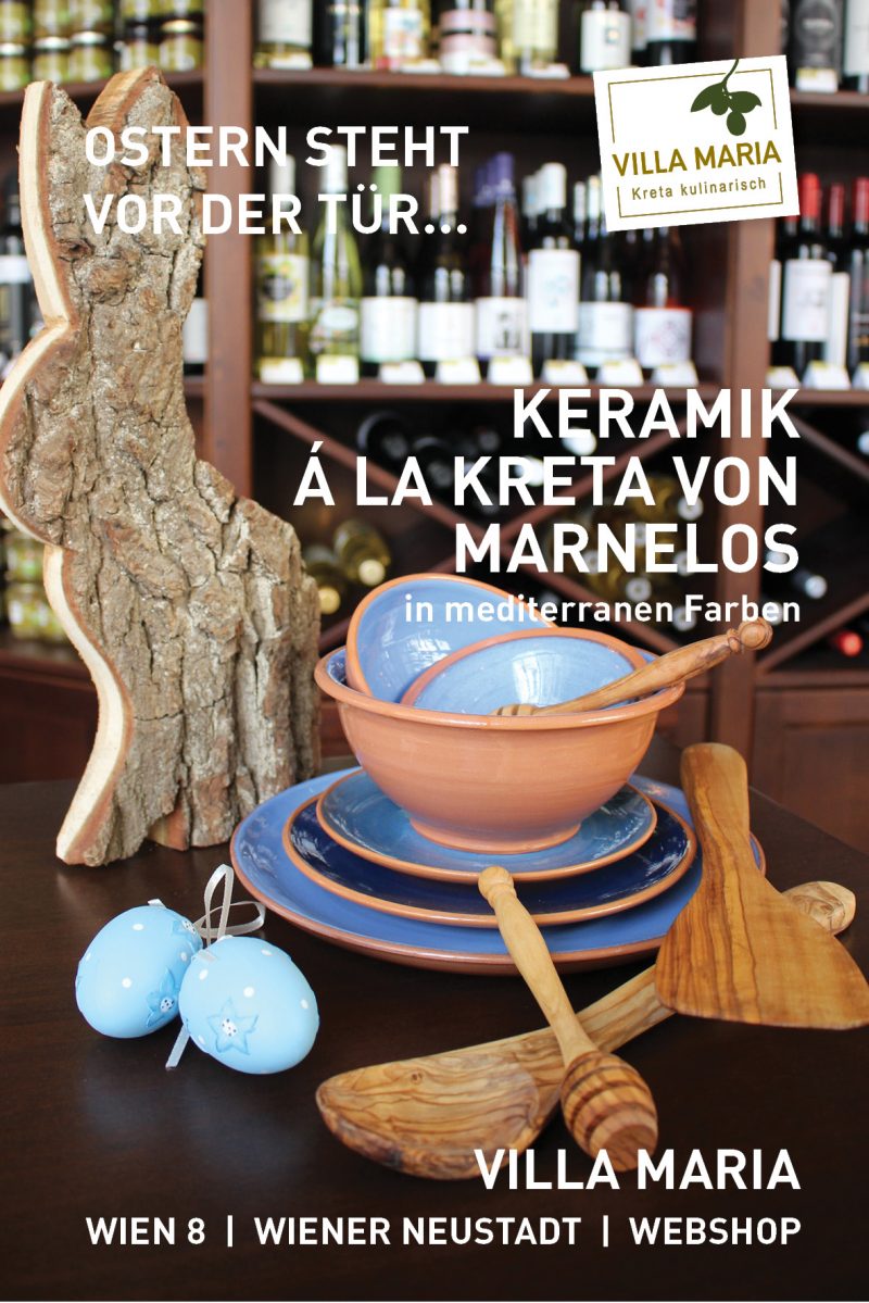 Ostern steht vor der Tür…  Keramik á la Kreta von Marnelos: in mediterranen Farben.