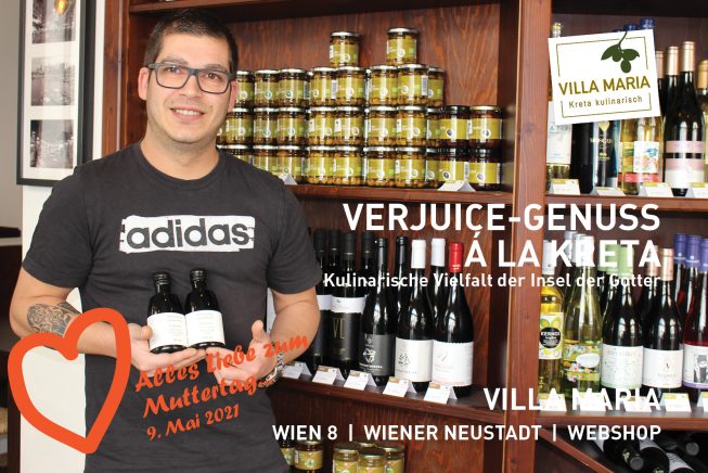 9. Mai 2021: Alles Liebe zum Muttertag…  Verjuice-Genuss á la Kreta – Kulinarische Vielfalt der Insel der Götter
