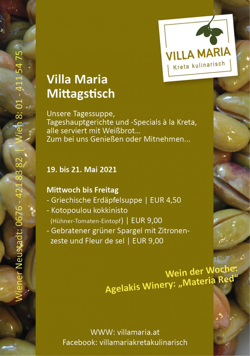 Mittagsgenuss à la Kreta bei Villa Maria…