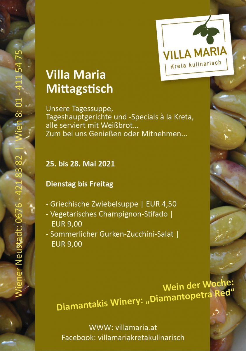 Diese Woche am Mittagstisch bei Villa Maria | Kreta kulinarisch…