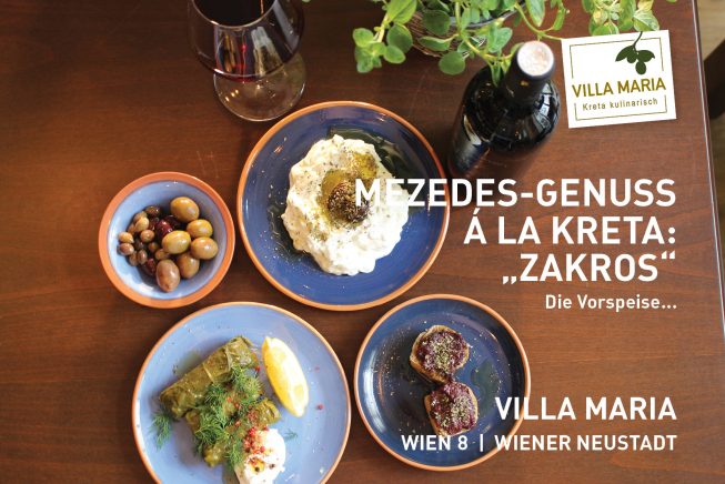 Mezedes-Genuss á la Kreta bei Villa Maria! Heute: Variation „Zakros“ – το ορεκτικό, die Vorspeise