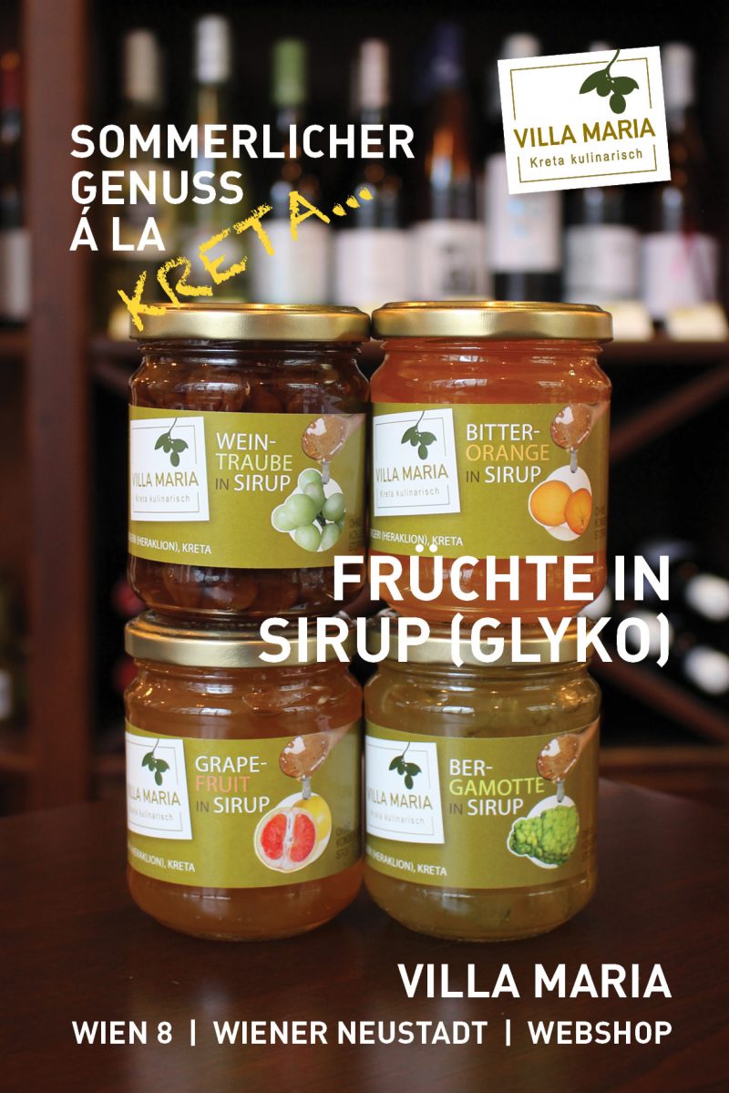 Sommerlicher Genuss á la Kreta: Villa Maria – Früchte in Sirup (Glyko)