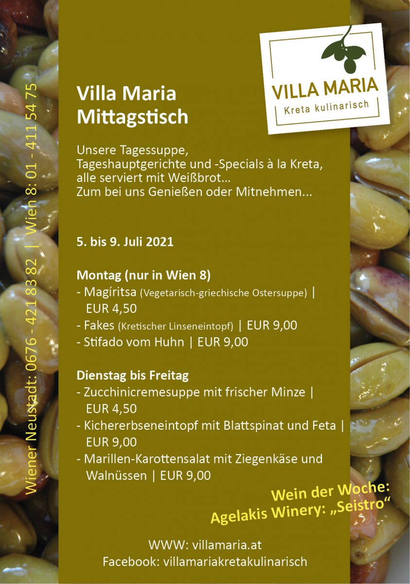 Diese Woche am Mittagstisch von Villa Maria | Kreta kulinarisch…