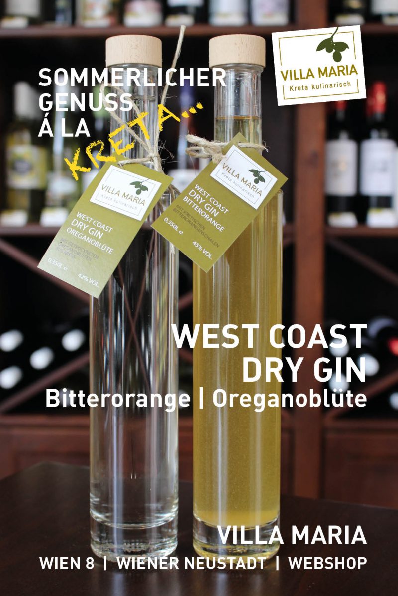 Sommerlicher Genuss á la Kreta: Villa Maria – West Coast Dry Gin – Bitterorange | Oreganoblüte