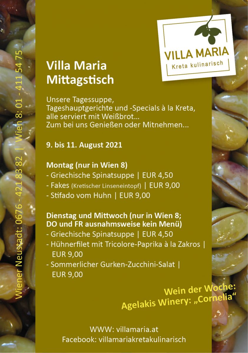 Zu Mittag bei Villa Maria | Kreta kulinarisch in Wien 8…