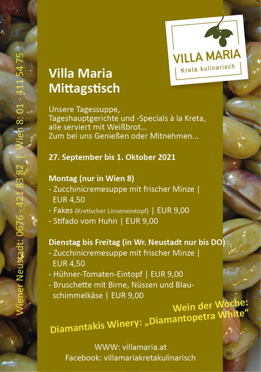 Diese Woche mittags bei Villa Maria | Kreta kulinarisch…
