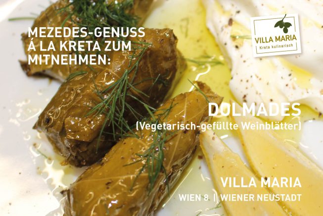 Mezedes-Genuss á la Kreta zum Mitnehmen: Dolmades (Vegetarisch-gefüllte Weinblätter)