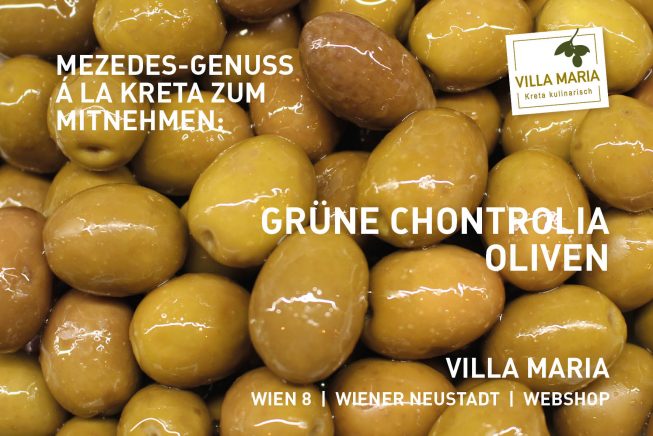 Mezedes-Genuss á la Kreta zum Mitnehmen: Grüne Chontrolia-Oliven