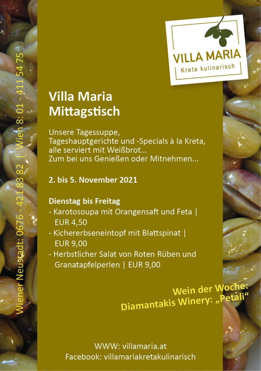 Diese Woche mittags bei Villa Maria | Kreta kulinarisch…