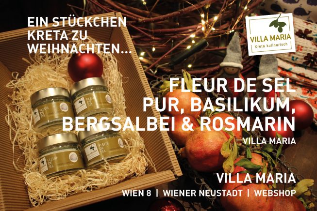 Ein Stückchen Kreta zu Weihnachten: Villa Maria – Fleur de sel: Pur, Basilikum, Bergsalbei & Rosmarin…