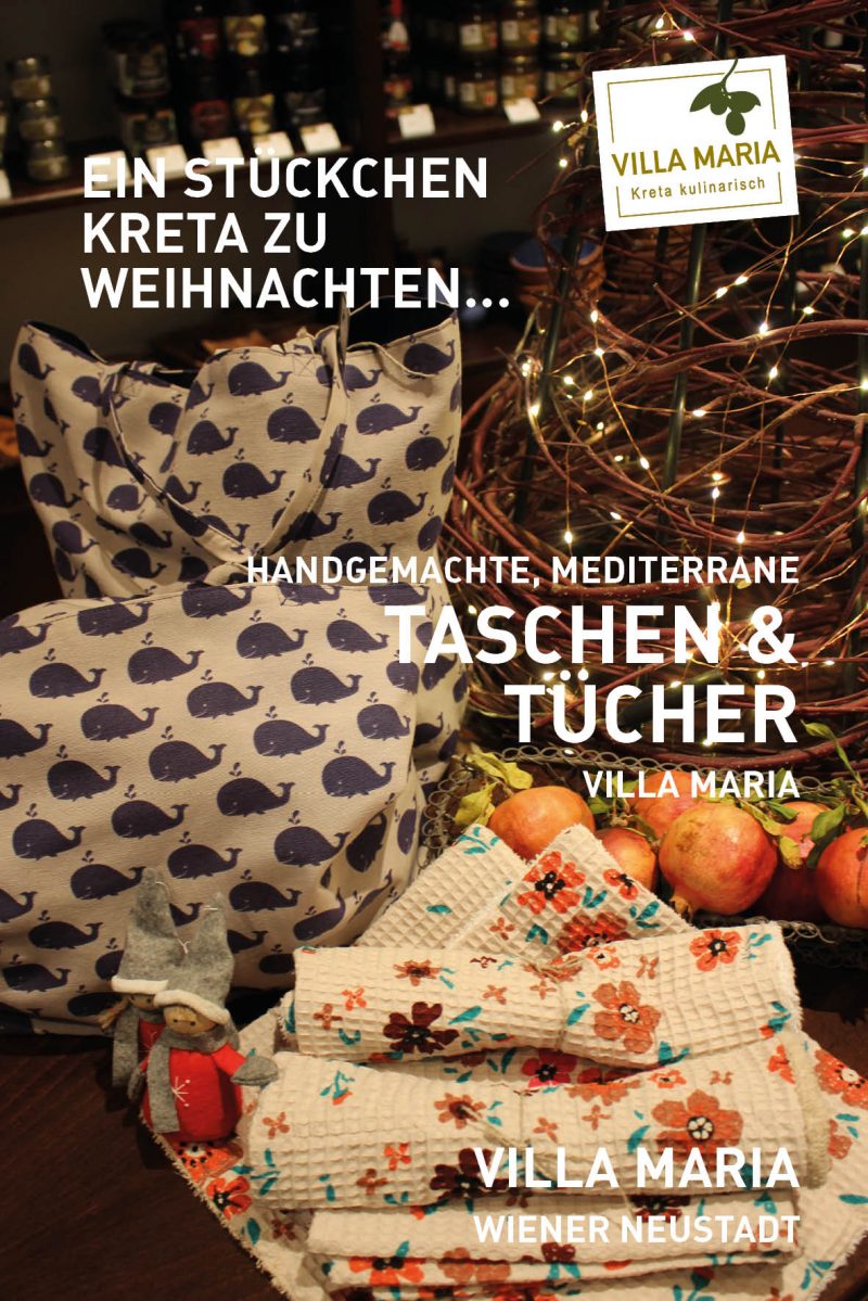 Ein Stückchen Kreta zu Weihnachten: Villa Maria – Handgemachte, mediterrane Taschen & Tücher…