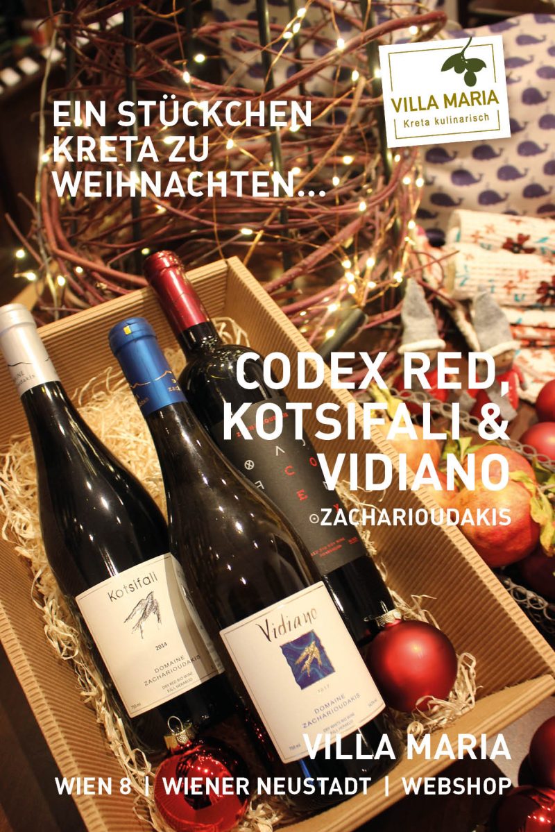 Ein Stückchen Kreta zu Weihnachten: Domaine Zacharioudakis – Codex Red, Kotsifali & Vidiano…