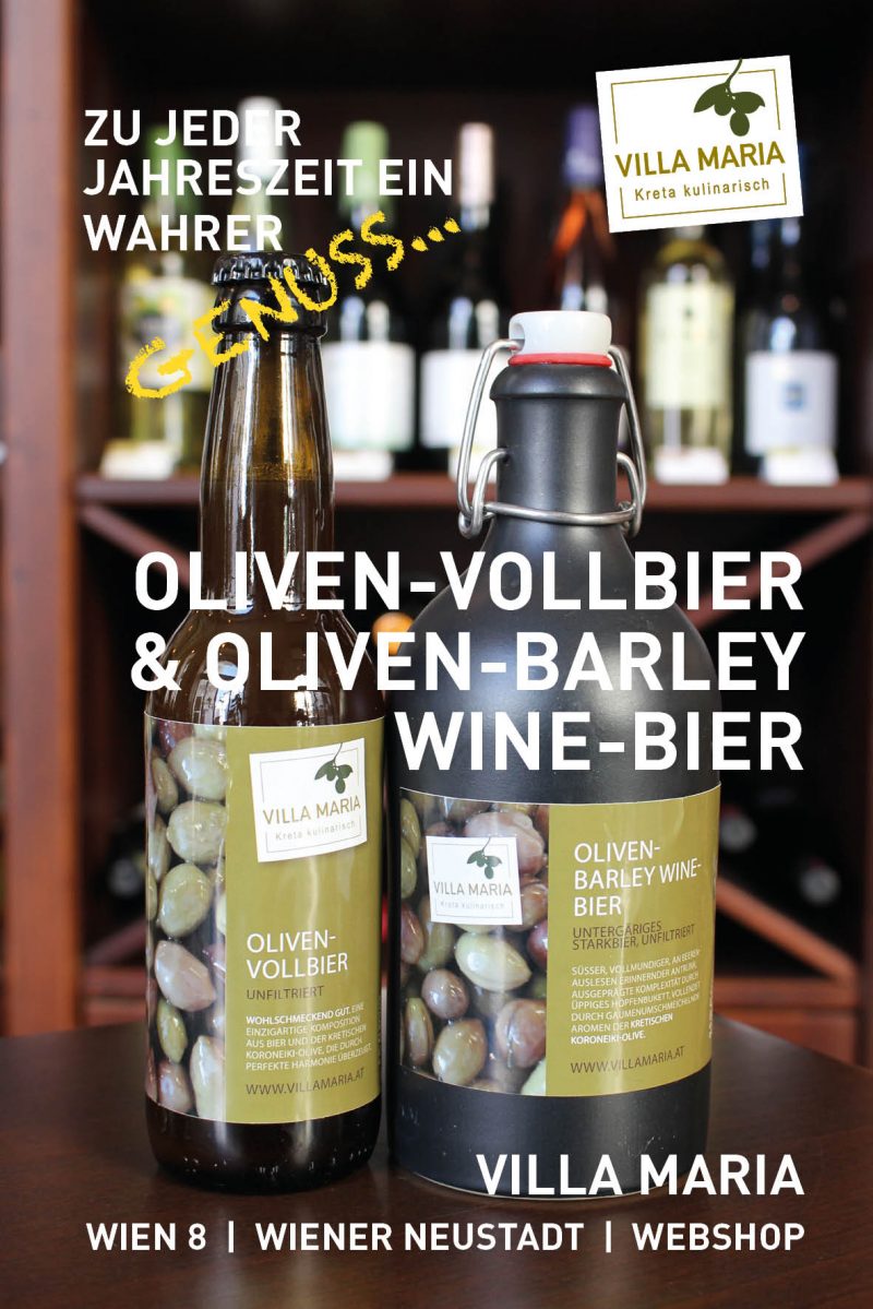 Villa Maria – Oliven-Vollbier & Oliven-Barley Wine-Bier: Zu jeder Jahreszeit ein wahrer Genuss…