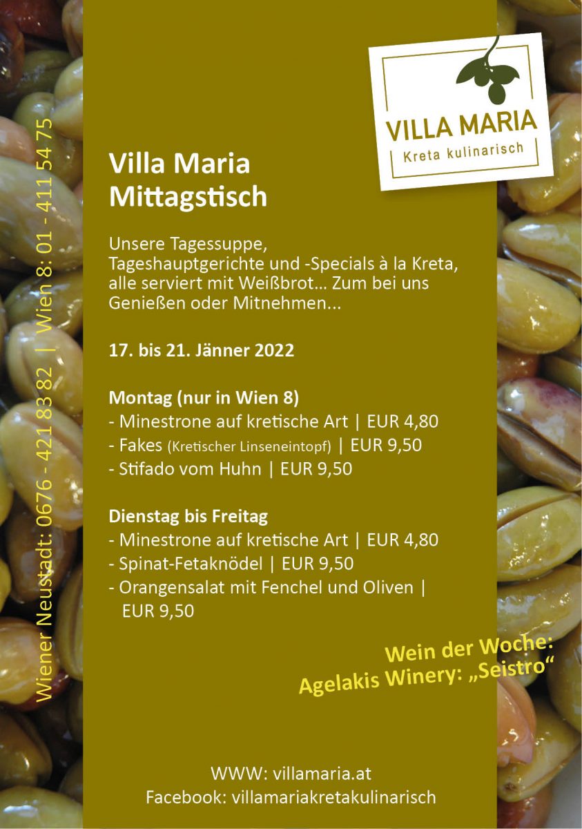 Diese Woche am Mittagstisch von Villa Maria | Kreta kulinarisch…