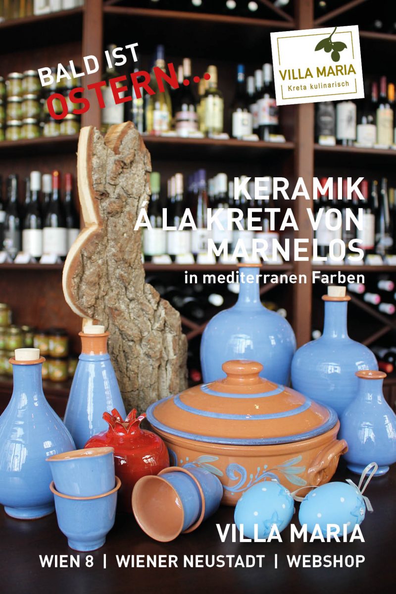 Bald ist Ostern: Keramik á la Kreta von Marnelos – in mediterranen Farben.