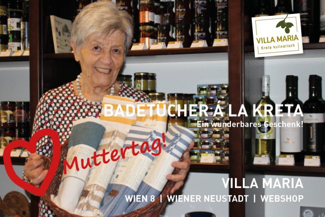 Sonntag, 8. Mai 2022 – Muttertag: Badetücher á la Kreta – ein wunderbares Geschenk!