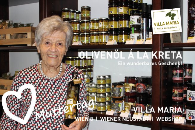 Sonntag, 8. Mai 2022 – Muttertag: Olivenöl á la Kreta – ein wunderbares Geschenk!