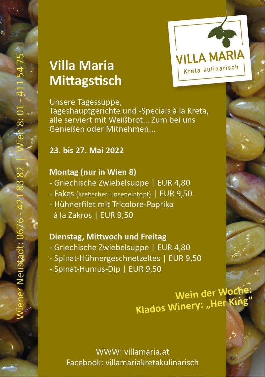 Diese Woche am Mittagstisch von Villa Maria | Kreta kulinarisch…