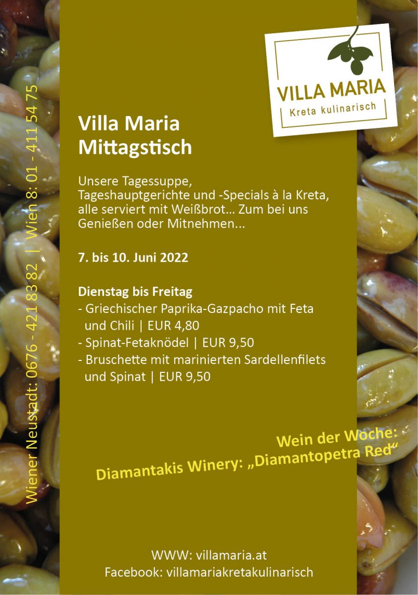 Diese Woche am Mittagstisch von Villa Maria | Kreta kulinarisch…