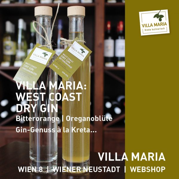 Sommerlicher Genuss á la Kreta: Villa Maria | West Coast Dry Gin – Bitterorange | Oreganoblüte
