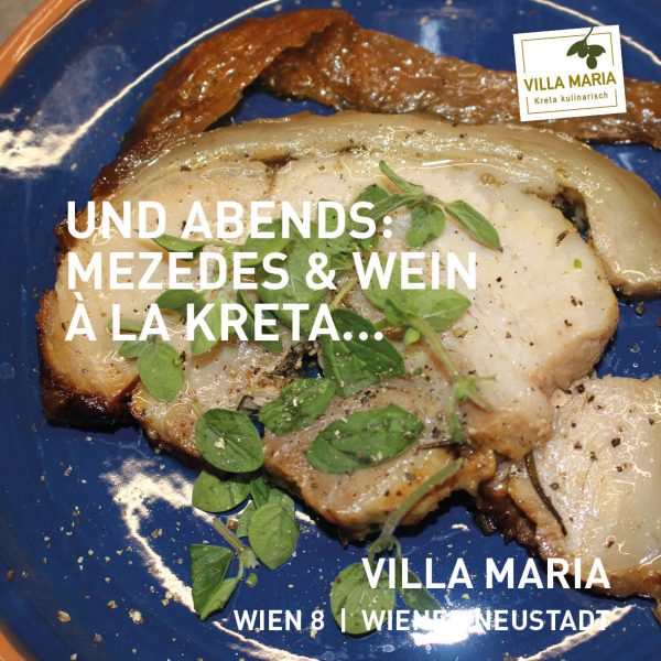 Und abends: Mezedes & Wein à la Kreta…