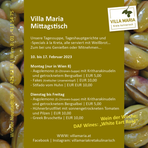 Diese Woche am Mittagstisch von Villa Maria | Kreta kulinarisch…