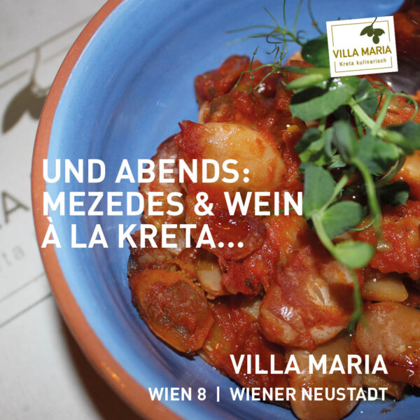 Und abends: Mezedes & Wein à la Kreta…