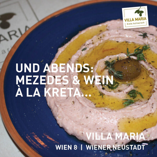 Und abends: Mezedes & Wein à la Kreta…