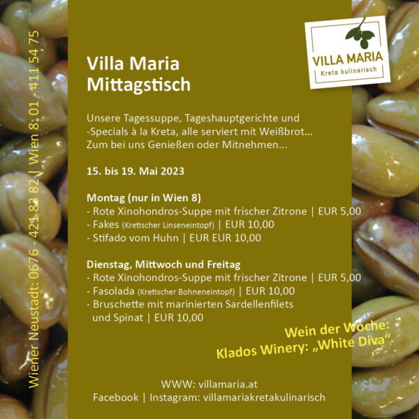 Diese Woche am Mittagstisch von Villa Maria | Kreta kulinarisch…