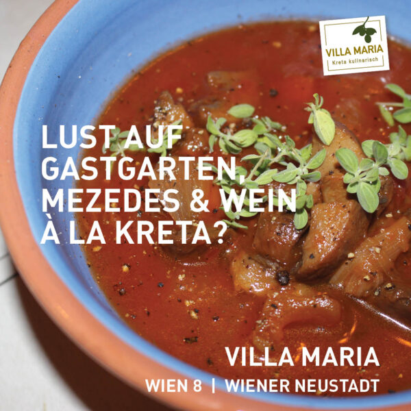 Lust auf Gastgarten, Mezedes & Wein à la Kreta?