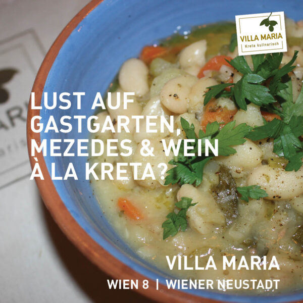 Lust auf Gastgarten, Mezedes & Wein à la Kreta?