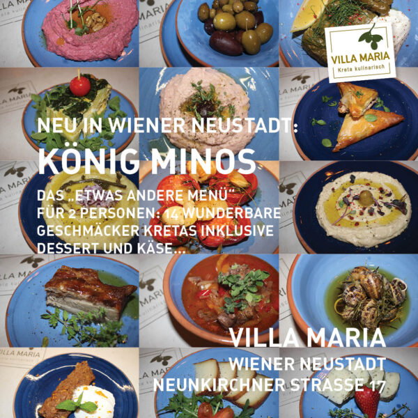 Neu in Wiener Neustadt: „König Minos“ – das „etwas andere Menü“ für zwei Personen…