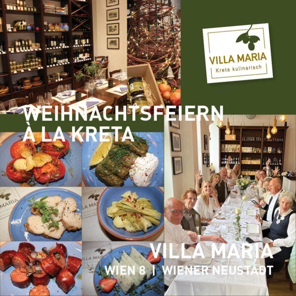 Weihnachtsfeiern à la Kreta bei Villa Maria. Jetzt reservieren!