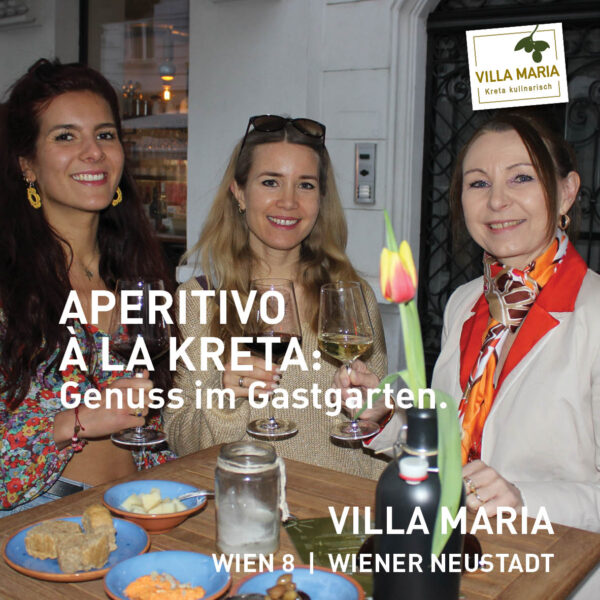 Aperitivo à la Kreta: Genuss im Gastgarten.