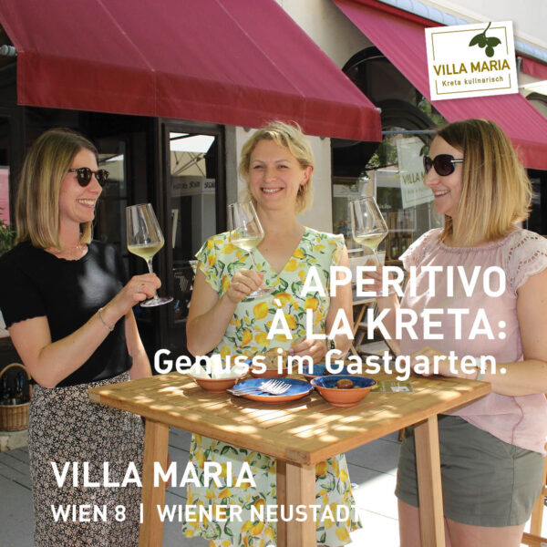 Aperitivo à la Kreta: Genuss im Gastgarten.